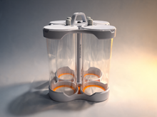 Load image into Gallery viewer, White 4 chamber aquarium dosing container with chemical resistant glass cylinders for reef tank two part dosing