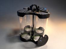 Load image into Gallery viewer, 4 chamber aquarium dosing container with chemical resistant glass cylinders for reef tank two part dosing